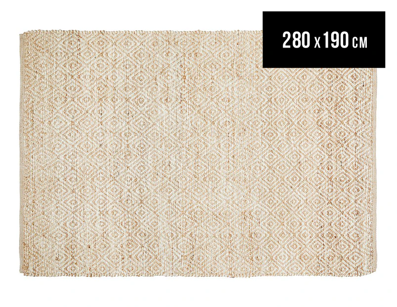 Rug Culture 280x190cm Noosa 444 Coastal Rug - Natural/White