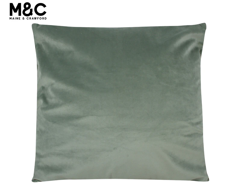 Maine & Crawford 50x50cm Stella Velvet Cushion - Olive Green