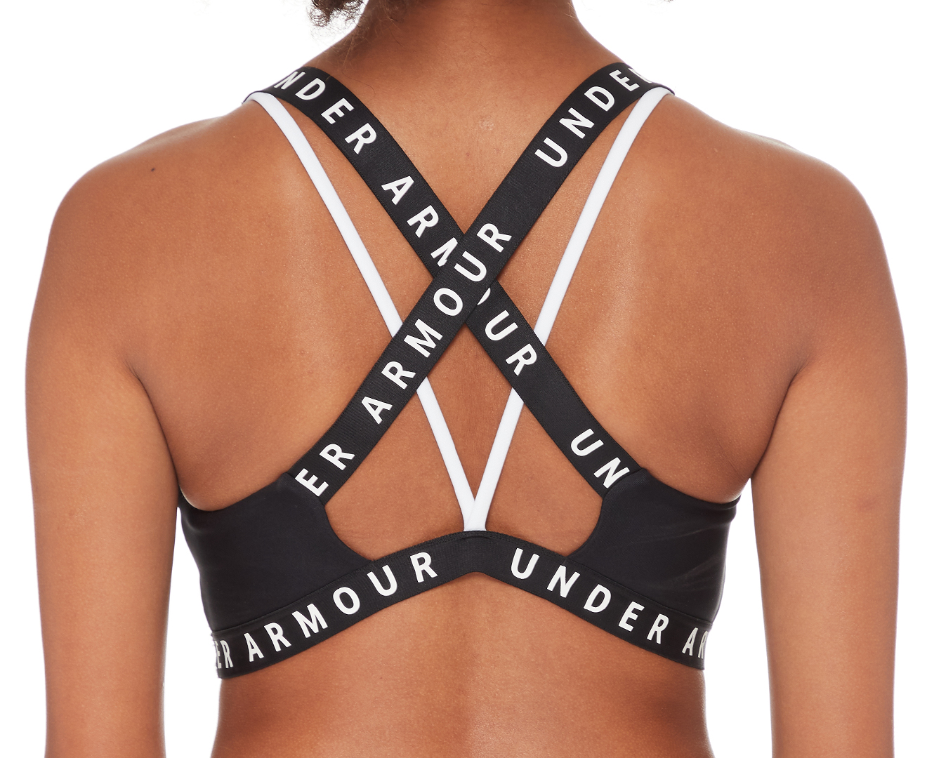Under Armour Women's Wordmark Strappy Sportlette Sports Bra - Black