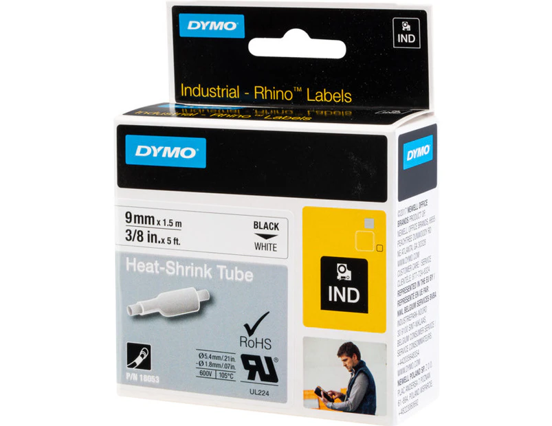 DYMO HS-WHT-3/8  Refill Cartridge - 3/8" White Heatshrink (9Mm)  Labeler    REFILL CARTRIDGE - 3/8" WHITE