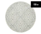 Rug Culture 150x150cm Chrome Lydia Transitional Round Rug - Silver