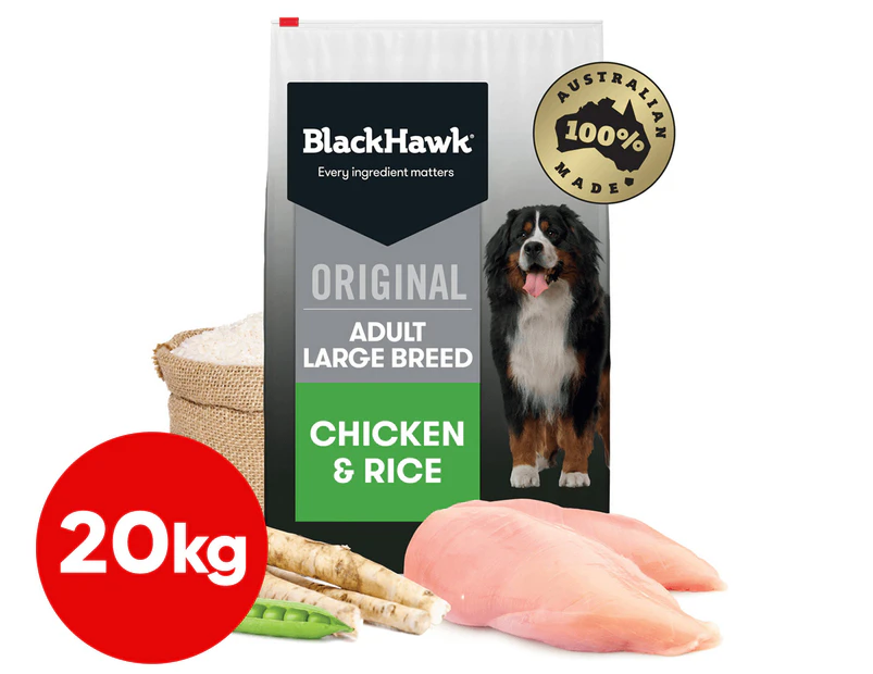 Black Hawk Adult Large Breed Dry Dog Food Chicken & Rice 20kg