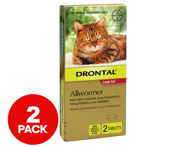 Drontal Allwormer Tablets For Large Cats 6kg 2pk