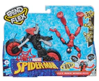 Bend And Flex Marvel Avengers: Flex Rider Spider-Man Playset - Black/Red