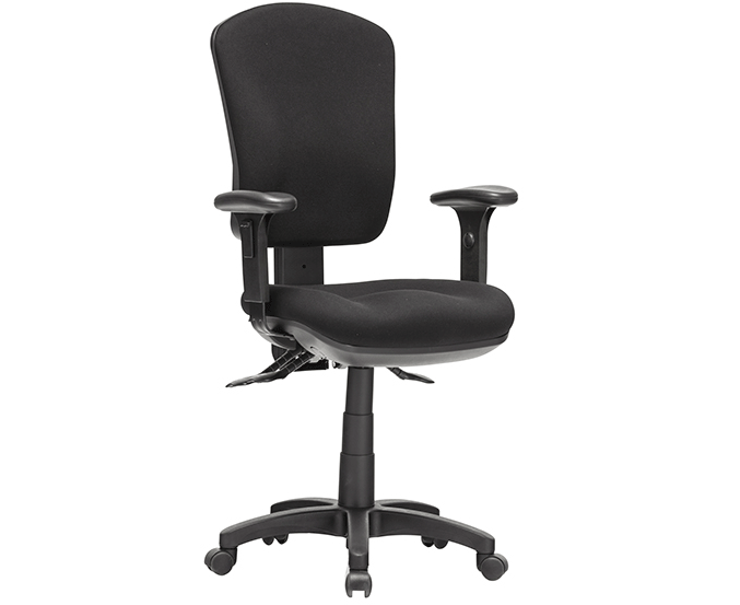 Aqua High Back With Height Adjustable Arms Task Chair Metro Black Fabric