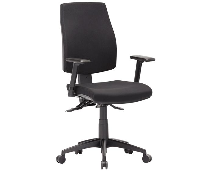 Click High Back With Height Adjustable Arms Task Chair Metro Black Fabric