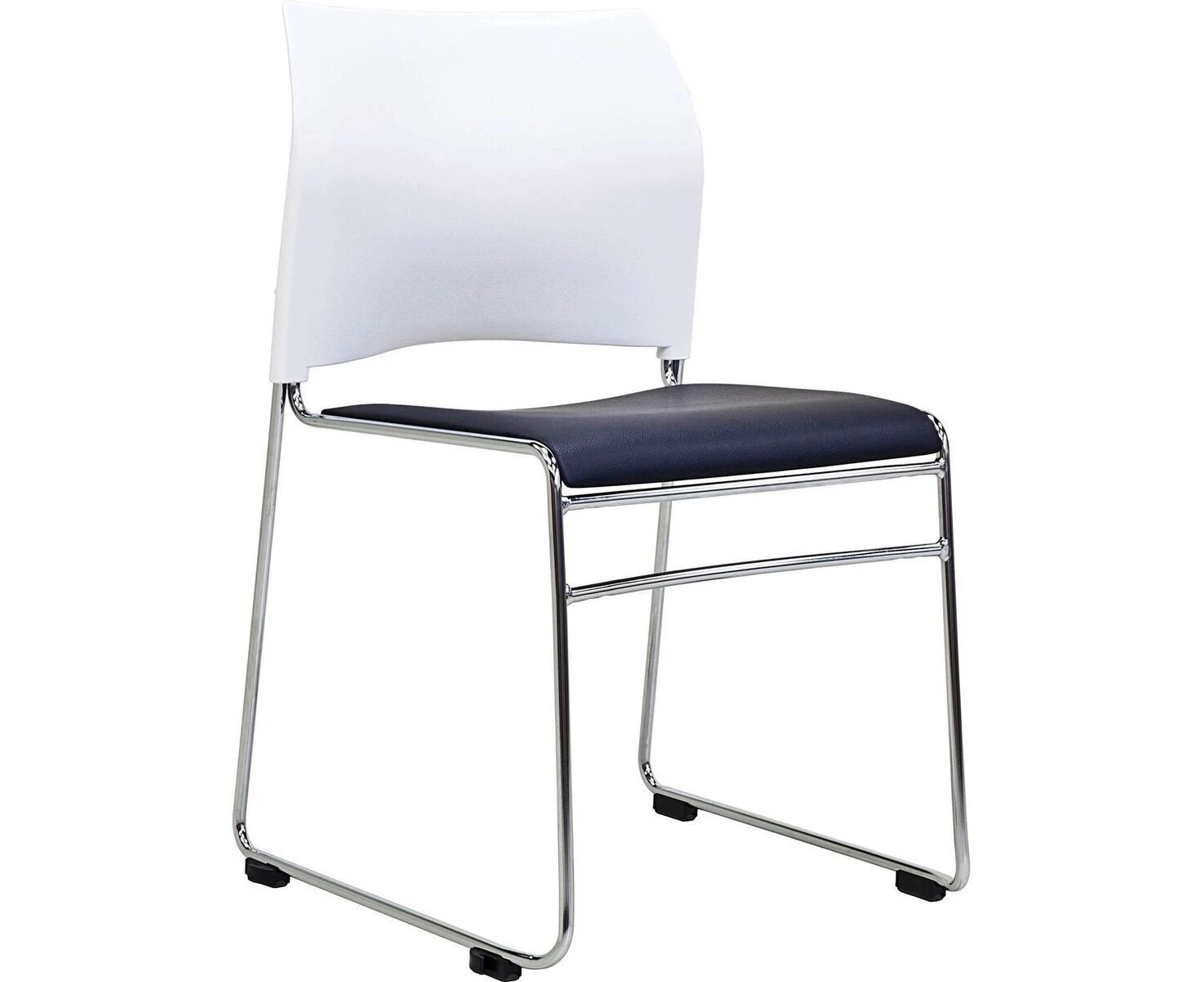 Buro Maxim Stackable Visitor Chair Black/White Chrome Frame