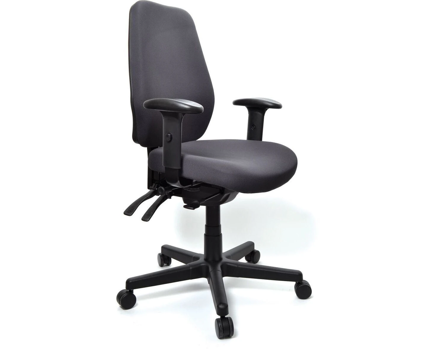 Buro Aura Ergo+ High Back Task Chair With Arms Jett Fabric Upholstery Black