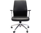 Rapidline Medium Back Slimline Executive Chair Black Pu 10 Year Warranty