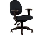 YSD LINCOLN WITH ARMS MEDIUM BACK TASK CHAIR Black 5 Year Warranty