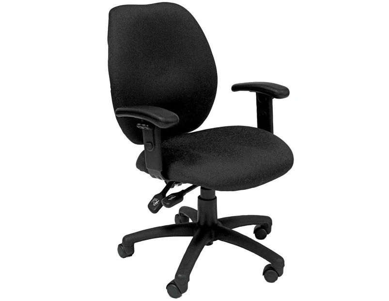 YSD SABINA TASK CHAIR WITH ARMS Black 5 Year Warranty