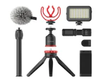 BOYA BY-VG350 Vlogging Kit - incl. Mini Tripod, BY-MM1+ Mic, LED Light & Cold Shoe - Black