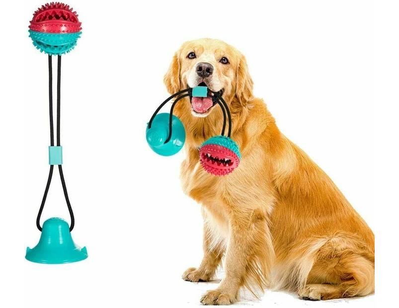 Dog Toy Suction Cup Self-Playing Rubber Ball Chew Food Dispensing Toothbrush