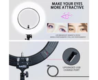 Vokwell 19" 5500K Dimmable Diva LED Ring Light Diffuser With Stand Make Up Studio Video