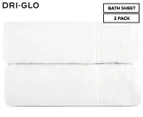 Dri-Glo Bondi Aerocore Bath Sheet 2-Pack - White