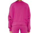 Nike Women's Crew Fleece Trend Sweater - Cactus Flower/White