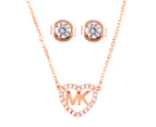 Michael Kors Qixi Boxed Necklace & Earring Set - Rose Gold