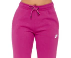 Nike Women's Essential Fleece Pants / Trackpant - Cactus Flower/White