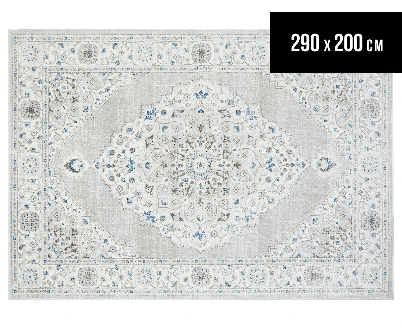 Rug Culture 290x200cm Emotion 77 Silk Look Transitional Rug - Silver