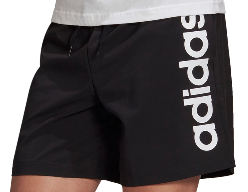 Adidas Men's AeroReady Essentials Chelsea Linear Logo Shorts - Black/White
