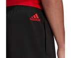Adidas Men's AeroReady Essentials Chelsea Linear Logo Shorts - Black/Scarlet
