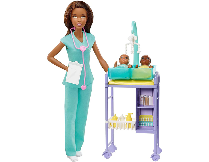 Barbie You Can be Anything - Doll Baby Doctor with Twins Babies Playset