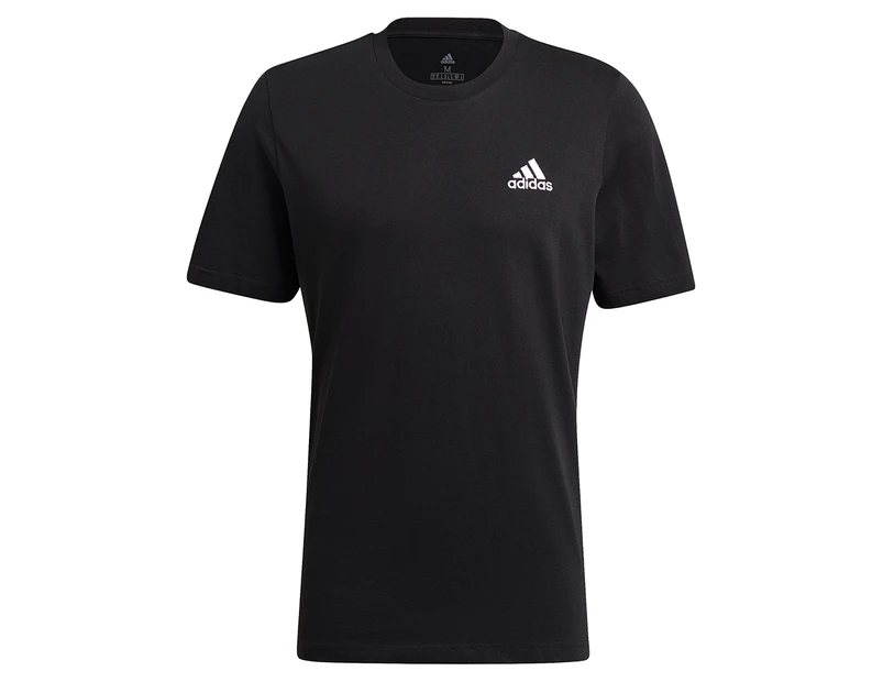 Adidas Men's Essentials Embroidered Small Logo Tee / T-Shirt / Tshirt - Black