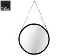 West Avenue 45cm Bamboo Hanging Round Wall Mirror - Black