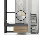 West Avenue 45cm Bamboo Hanging Round Wall Mirror - Black