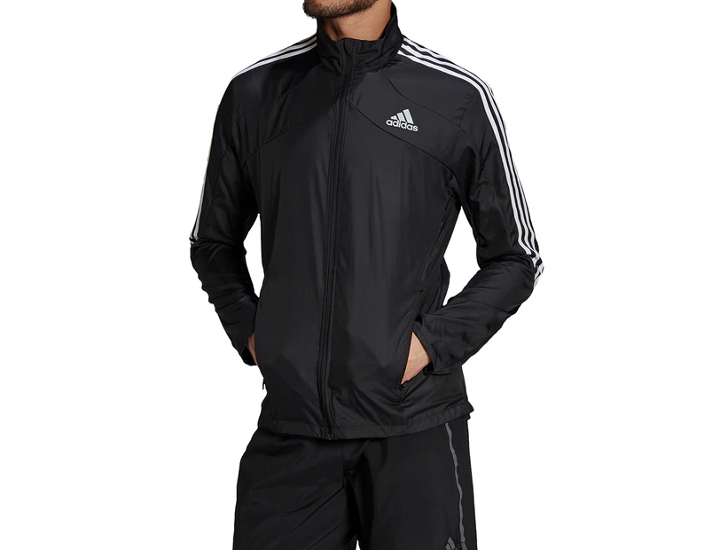 Adidas Men's Marathon 3-Stripes Jacket - Black/White