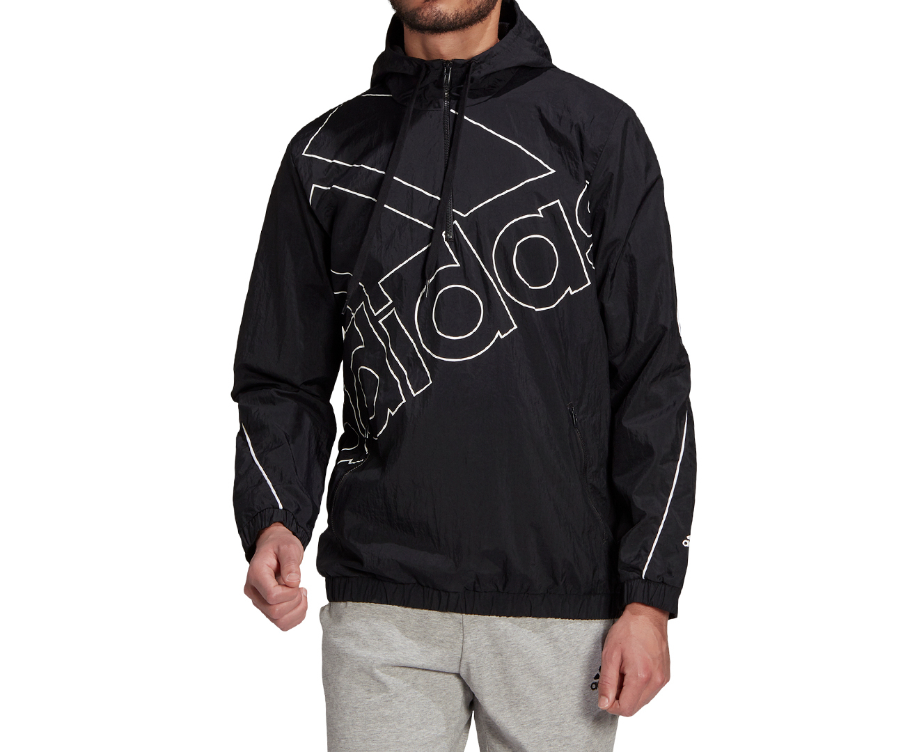 Adidas men's essentials hooded wind clearance jacket