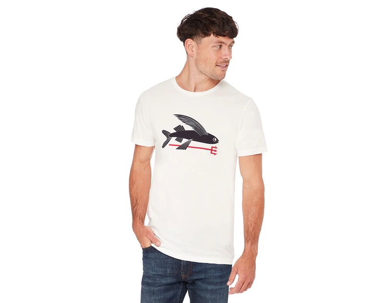 Patagonia Men's Flying Fish Organic Tee / T-Shirt / Tshirt - White