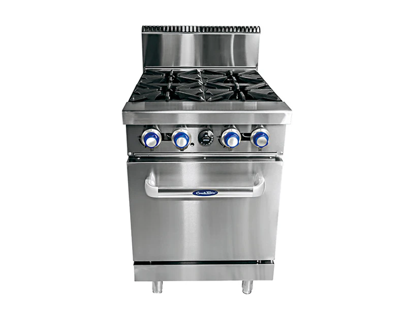 CookRite 4 Burner with Oven LPG - Silver