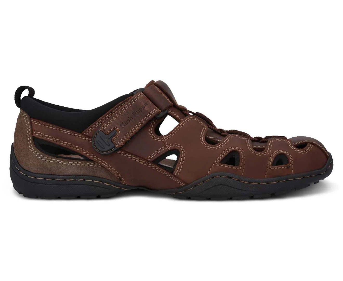 Hush Puppies Men's Sentry Extra Wide Fit Leather Sandals - Brown