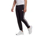 Adidas Men's Essentials French Terry Tapered Cuff 3-Stripes Pants - Black/White