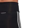 Adidas Women's Designed To Move High-Rise 3-Stripes 3/4 Sport Tights / Leggings - Black/White