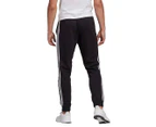 Adidas Men's Essentials French Terry Tapered Cuff 3-Stripes Pants - Black/White