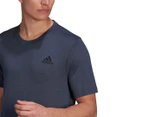 Adidas Men's Primeblue D2M Heathered Sport Tee / T-Shirt / Tshirt - Crew Navy/Black
