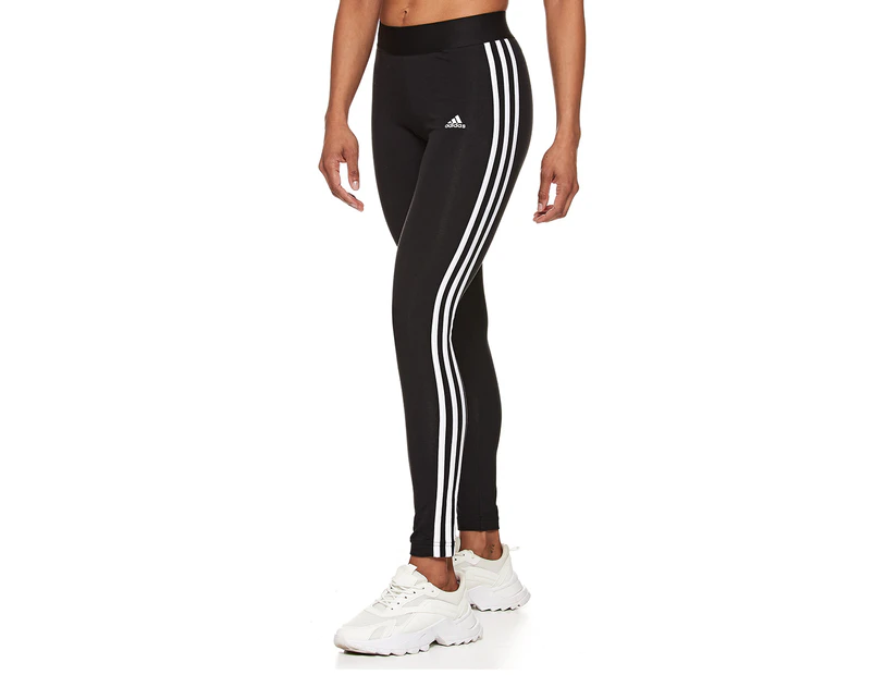Adidas Women's Loungewear Essentials 3-Stripes Leggings / Tights - Black/White