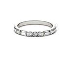 Forever One 4x2mm Step Cut Baguette Moissanite Wedding Band, 0.50cttw DEW (D-E-F)