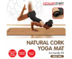 Powertrain Cork Yoga Mat with Carry Straps Home Gym Pilates - Body Line