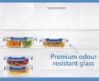 Décor 630mL Deluxe Clips Glass Oblong Container - Clear/Blue 3