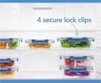 Décor 630mL Deluxe Clips Glass Oblong Container - Clear/Blue 4