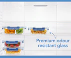 Décor 980mL Deluxe Clips Glass Split Oblong Container - Clear/Blue