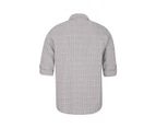 Mountain Warehouse Mens Adventure II Shirt Cotton Roll Up Sleeves Everyday Top - Grey