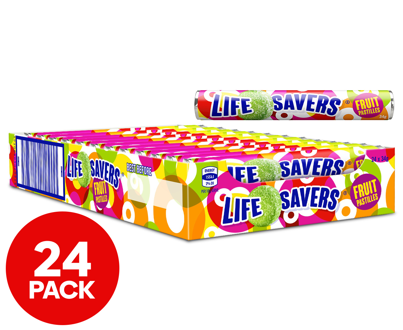 24 x Life Savers Pastilles Fruit 34g | Catch.com.au