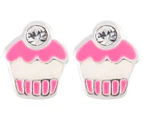 Make Vana Kids' Cupcake Ear Studs w/ Swarovski® Crystals - Pink/White