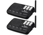 Hosmart Wireless Intercom System 1/2 Mile Long Range 7-Channel Security Black HY777 2 Stations