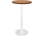 Rapidline Circular Dry Bar Table 600Mm Cherry Top With White Satin Base