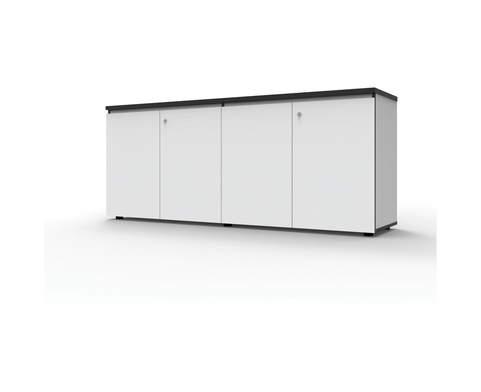 Rapidline Deluxe Infinity Swing Door Cupboard Natural White With Black 1800W X 450D X 730Mmh